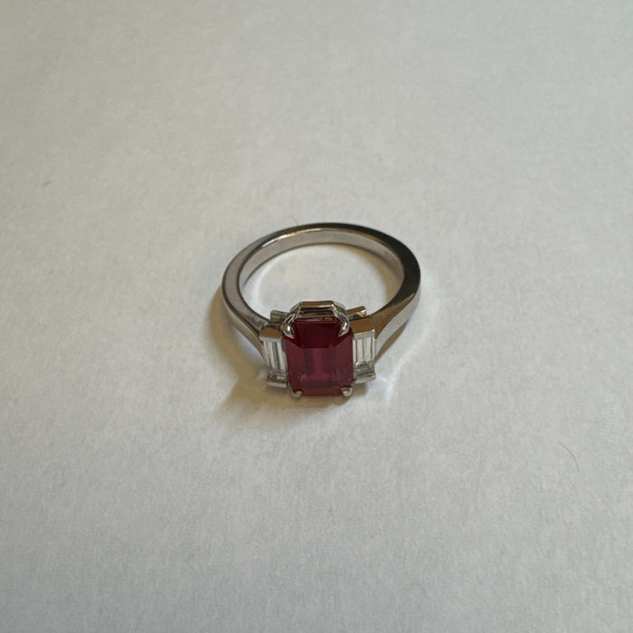 Ruby & Diamond 3-Stone Statement Ring