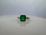 Emerald & Diamond 3-Stone Statement Ring