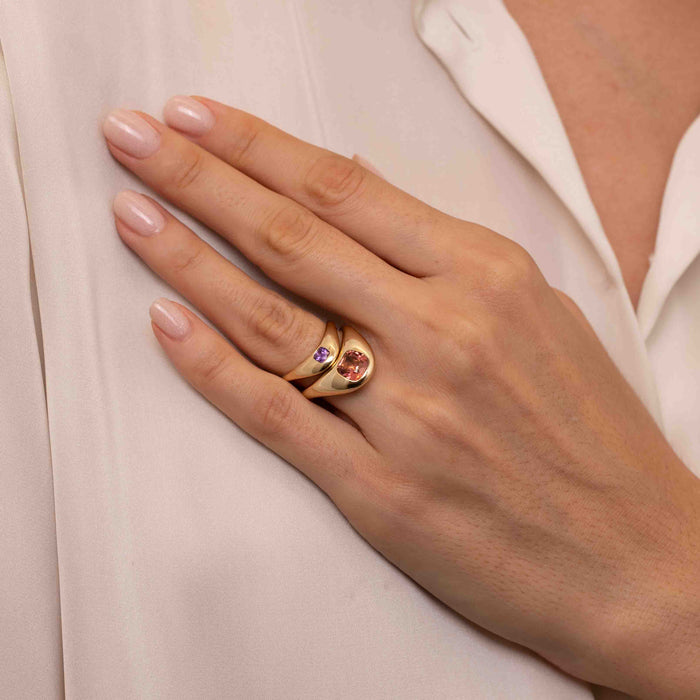 Big ZAHA Peach Tourmaline Ring