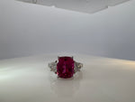 Rubellite & Diamond 3-Stone Statement Ring