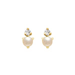 Pearl & Diamond Stud Earrings