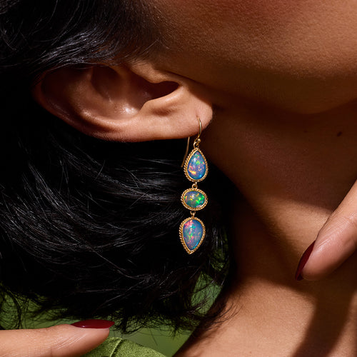 Opal Trio Drop Earrings Image 2