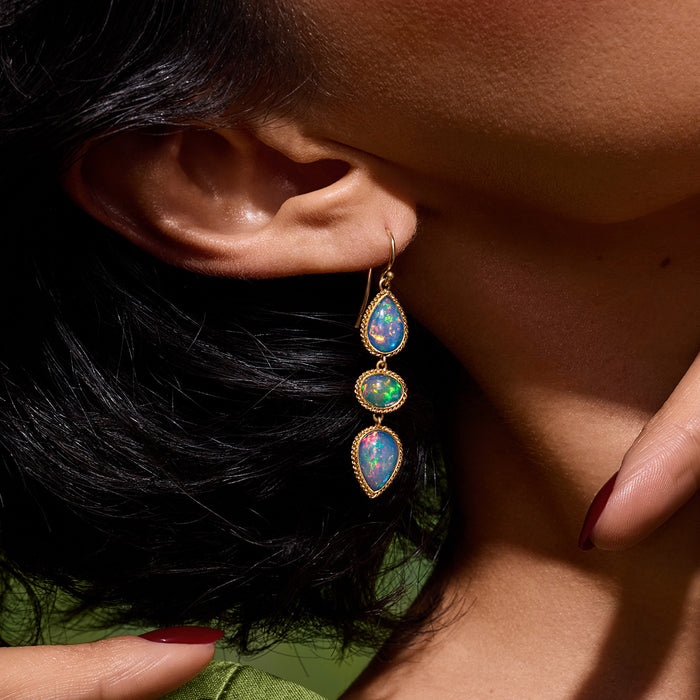 Opal Trio Drop Earrings