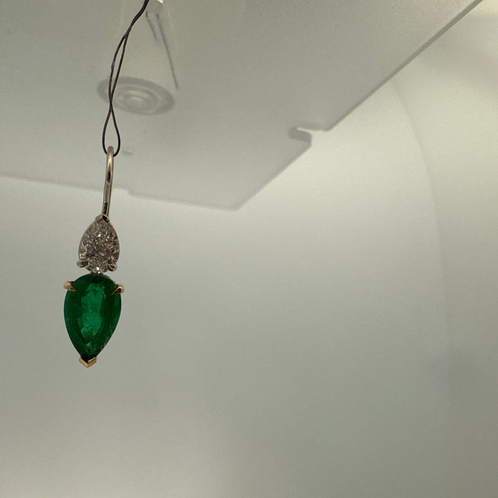 Emerald & Diamond Drop Earrings
