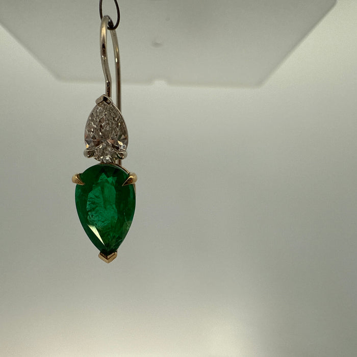Emerald & Diamond Drop Earrings