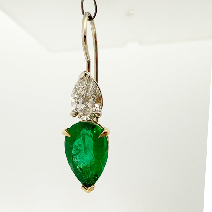 Emerald & Diamond Drop Earrings