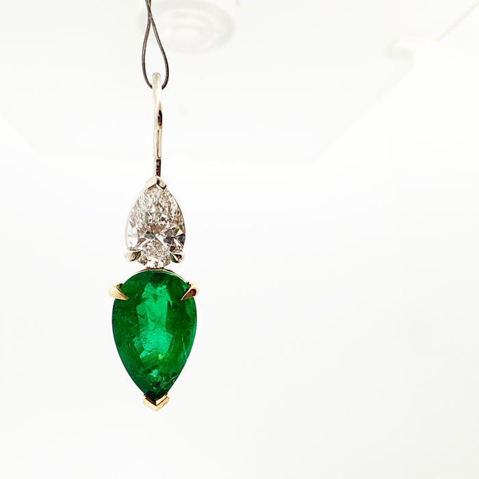 Emerald & Diamond Drop Earrings