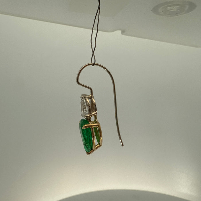 Emerald & Diamond Drop Earrings