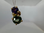 Purple and Green Sapphire Pollux Stud Earrings
