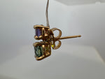 Purple and Green Sapphire Pollux Stud Earrings