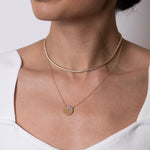 Scattered Multigem Disc Pendant Necklace
