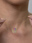 Scattered Multigem Disc Pendant Necklace