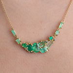 Emerald & Grey Diamond Encrusted Necklace