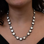 Mammoth Tusk & Grey Diamond Riveira Necklace