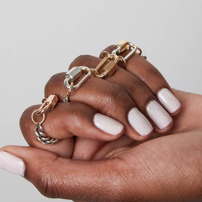Gold Heavy Curb Chain Ring