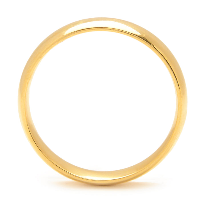 18K YELLOW GOLD 'WALKER" 5 MM COMFORT FIT LIGHT WEDDING BAND WITH HIGH POLISH FINISH BY GREENWICH ST. CEREMONY