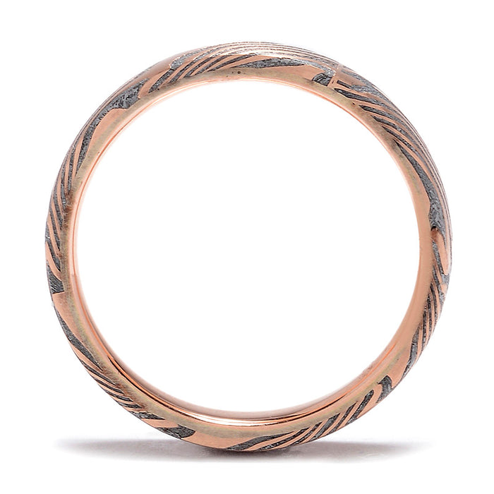 6mm Mokume Gane & Meteorite Maple Wedding Band