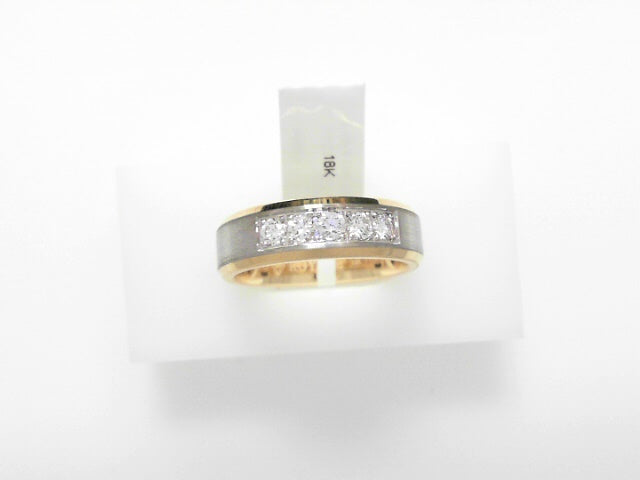 6.5mm Two-Tone Gold & Diamond Wedding Band