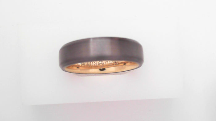 6mm Satin Tantalum Beveled Edge Wedding Band