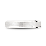 PLATINUM 950 WEDDING BAND 5.0MM WIDE WITH SANDPAPER FINISH CENTER AND HIGH POLISHED EDGES BY BLEU ROYALE