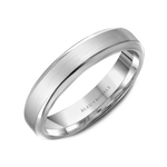 PLATINUM 950 WEDDING BAND 5.0MM WIDE WITH SANDPAPER FINISH CENTER AND HIGH POLISHED EDGES BY BLEU ROYALE