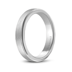 PLATINUM 950 WEDDING BAND 5.0MM WIDE WITH SANDPAPER FINISH CENTER AND HIGH POLISHED EDGES BY BLEU ROYALE