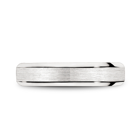 PLATINUM 950 WEDDING BAND 5.0MM WIDE WITH SANDPAPER FINISH CENTER AND HIGH POLISHED EDGES BY BLEU ROYALE