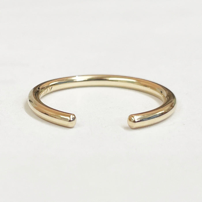 14K YELLOW GOLD 1.8MM "BRIDGE" CUFF WEDDING BAND, BY G.ST CEREMONY.