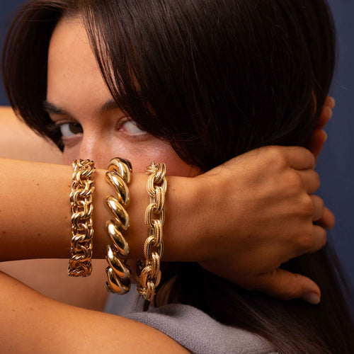 Double Curb Chain Bracelet Image 2