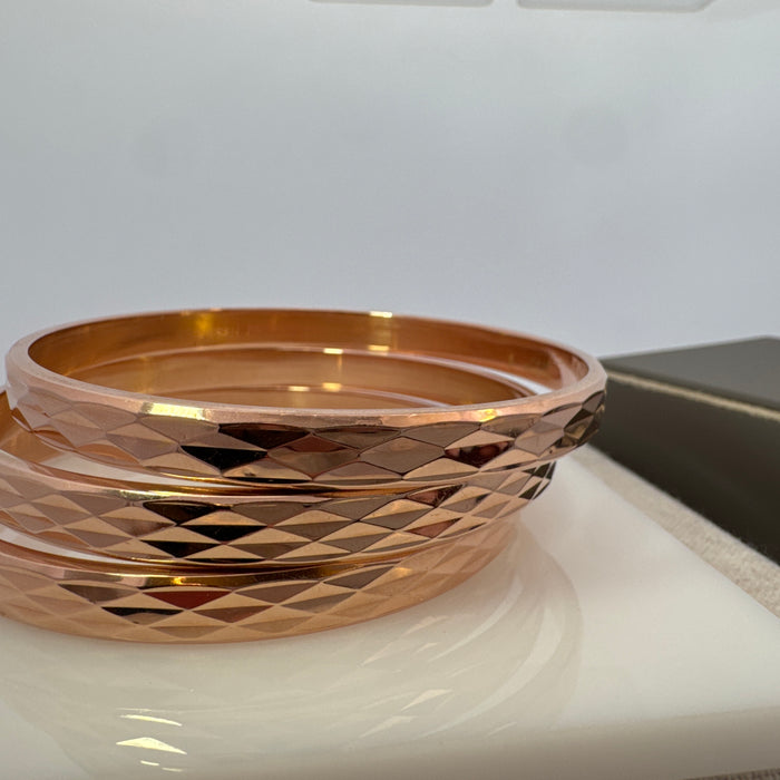 Faceted Bangle Set of 3