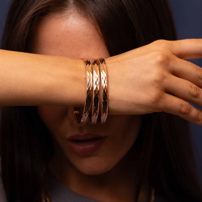 Faceted Bangle Set of 3