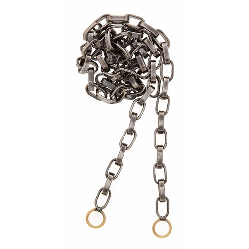 16' Biker Chain with Yellow Gold Loops