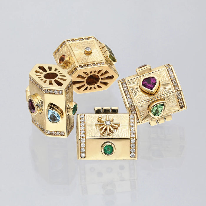 Yari “Tesoro” Nugget Charm Pendant - Multi-Shaped Gemstones