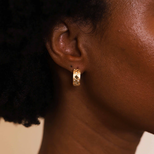 Fancy Diamond Hoop Earrings Image 2