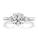 Petite Elizabeth 1.81ct Round Cut Diamond Three-Stone Engagement Ring