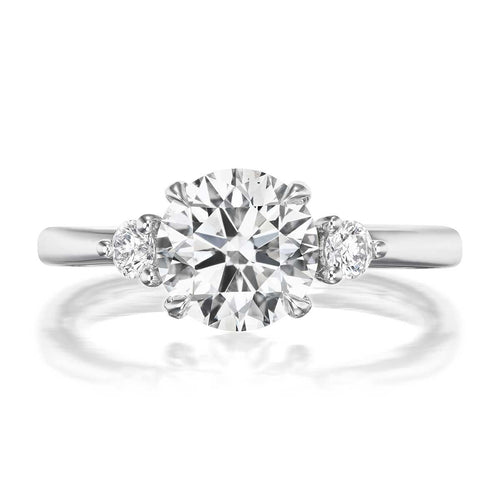 Petite Elizabeth 1.81ct Round Cut Diamond Three-Stone Engagement Ring