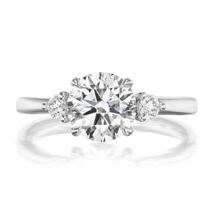 Petite Elizabeth 1.81ct Round Cut Diamond Three-Stone Engagement Ring