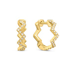 Diamond ZigZag Huggie Earrings