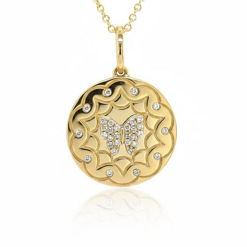 Diamond Butterfly Pendant Necklace