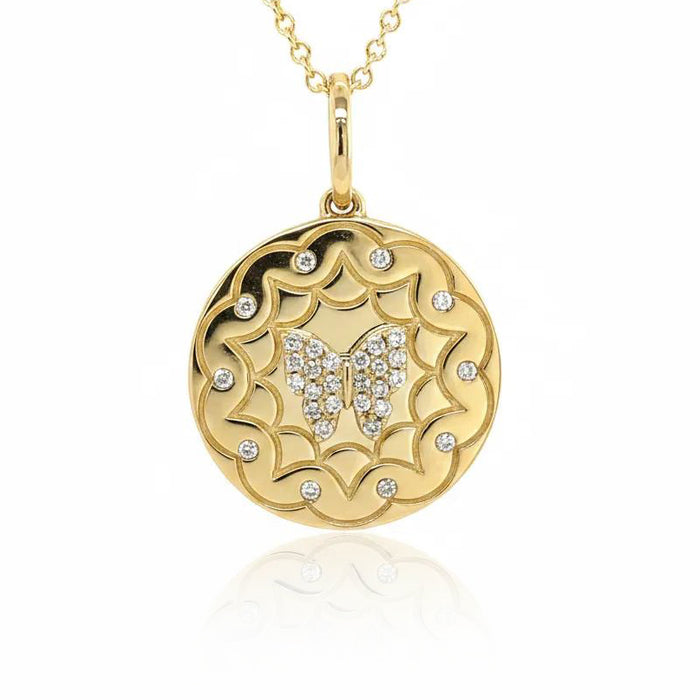 Diamond Butterfly Pendant Necklace