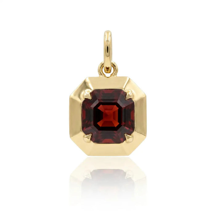 Red Garnet "Dahlia" Frame Charm