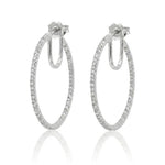 Pave Diamond Hoop Earrings