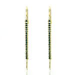 Textile Drop Earrings with Blue Diamonds
