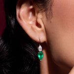 Emerald & Diamond Drop Earrings