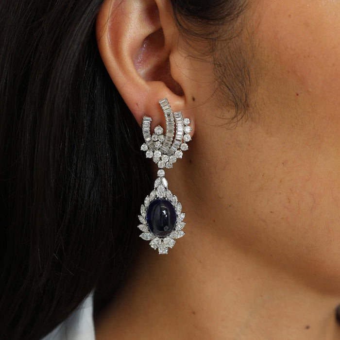 Sapphire and Diamond Statement Earrings