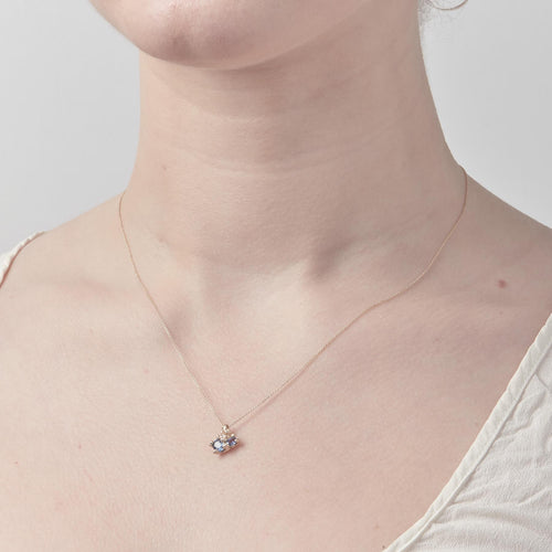 Sapphire Cluster Pendant with Diamonds Image 2