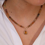 Citrine "Zinnia" Frame Charm