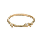 14K YELLOW GOLD ASYMMETRIC DIAMOND ENCRUSTED BAND FEATURING 0.06TWC ROUND BRILLIANT DIAMONDS WITH BRUSHED FINISH BY RUTH TOMLINSON.

SIZE 4.5