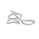 Diamond Two-Finger Wave Ring