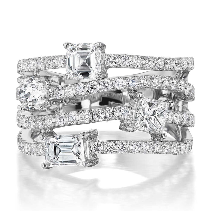 Diamond Fancy Multirow Diamond Ring Ring